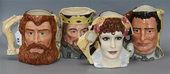 Four Royal Doulton figural jugs from the Star Crossed Lovers Collection: